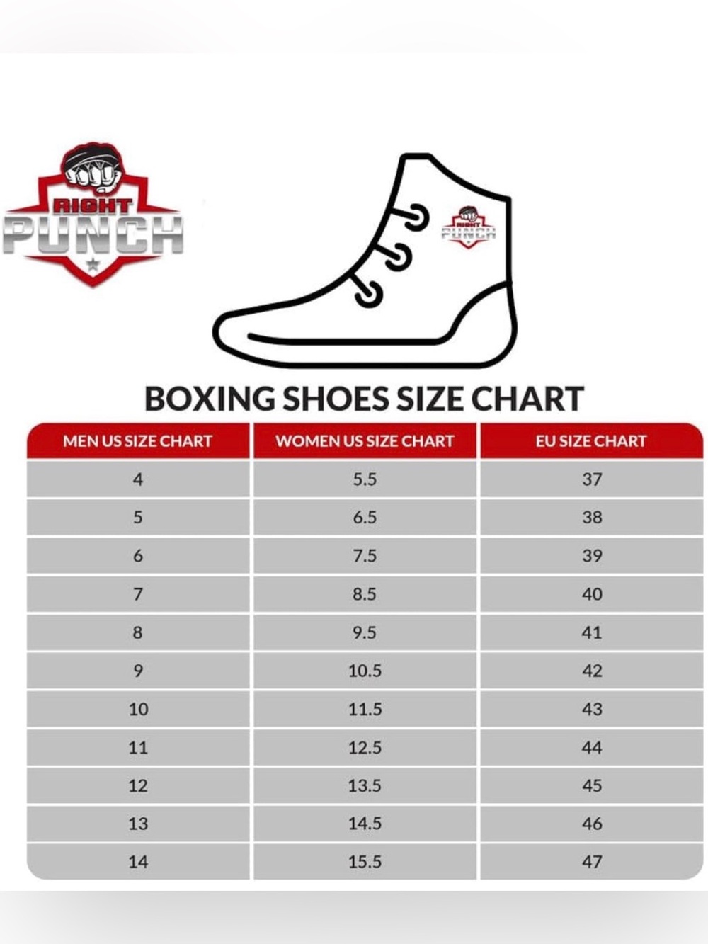 New Rightpunch Leather Boxing Shoes Mid-Top Wrestling Boots Men size 14 black - Picture 12 of 12